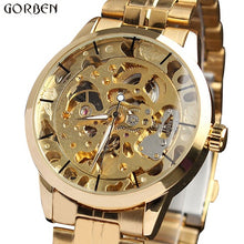 Load image into Gallery viewer, Luxury Silver Automatic Mechanical Watches for Men Skeleton Stainless Steel Self-wind Wrist Watch Men Clock relogio masculino