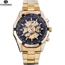 Load image into Gallery viewer, FORSINING Brand Men Automatic Watch Luxury Skeleton Mechanical Watches Men's Gold Stainless Steel Clock Relogios Masculino 2019