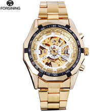 Load image into Gallery viewer, FORSINING Brand Men Automatic Watch Luxury Skeleton Mechanical Watches Men's Gold Stainless Steel Clock Relogios Masculino 2019