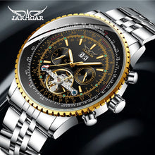 Load image into Gallery viewer, Jaragar Top Brand Golden Bezel Scale Dial Design Stainless Steel Mens Watch Luxury Automatic Mechanical Watch