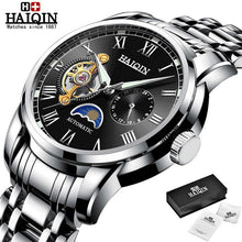 Load image into Gallery viewer, Automatic Machinery Men's watches HAIQIN 2019 New top luxury brand watch men business steel clock men moon watch reloj hombre