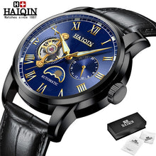 Load image into Gallery viewer, Automatic Machinery Men's watches HAIQIN 2019 New top luxury brand watch men business steel clock men moon watch reloj hombre