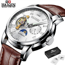 Load image into Gallery viewer, Automatic Machinery Men's watches HAIQIN 2019 New top luxury brand watch men business steel clock men moon watch reloj hombre