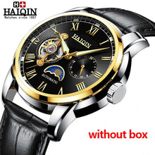 Load image into Gallery viewer, Automatic Machinery Men's watches HAIQIN 2019 New top luxury brand watch men business steel clock men moon watch reloj hombre