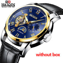 Load image into Gallery viewer, Automatic Machinery Men's watches HAIQIN 2019 New top luxury brand watch men business steel clock men moon watch reloj hombre