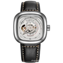 Load image into Gallery viewer, CAROTIF Top Luxury Men's Watch Leather Waterproof Pin Buckle Hollow Square Stainless Steel Luminous Machinery Fashion Men Watch