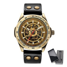 Load image into Gallery viewer, SHENHUA Skeleton Watch Automatic Reloj Hombre Men's Mechanical Wristwatch Antique Bronze Male Clock Luminous Dial Military Watch
