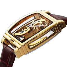 Load image into Gallery viewer, Transparent Automatic Mechanical Watch Men Steampunk Skeleton Luxury Gear Self Winding Leather Men's Clock Watches montre homme