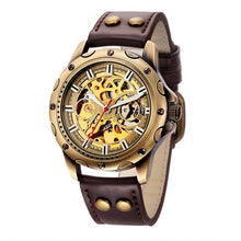 Load image into Gallery viewer, SHENHUA Retro Automatic Mechanical Watches Men Brand Luxury Leather Skeleton self wind Men WristWatch Gift relogio masculino