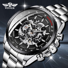 Load image into Gallery viewer, Winner Sport Design Bezel Golden Watch Mens Watches Top Brand Luxury Montre Homme Clock Men Steampunk Automatic Skeleton Watch