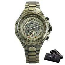 Load image into Gallery viewer, 2019 WINNER Men Gold Watches Automatic Mechanical Watch Male Skeleton Wristwatch Stainless Steel Band Luxury Brand Sports Design