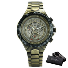 Load image into Gallery viewer, 2019 WINNER Men Gold Watches Automatic Mechanical Watch Male Skeleton Wristwatch Stainless Steel Band Luxury Brand Sports Design