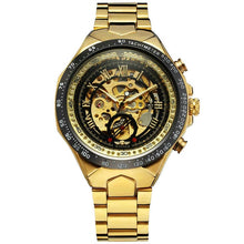 Load image into Gallery viewer, 2019 WINNER Men Gold Watches Automatic Mechanical Watch Male Skeleton Wristwatch Stainless Steel Band Luxury Brand Sports Design