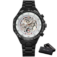 Load image into Gallery viewer, 2019 WINNER Men Gold Watches Automatic Mechanical Watch Male Skeleton Wristwatch Stainless Steel Band Luxury Brand Sports Design
