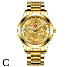 Load image into Gallery viewer, Montre homme Luxury Gold Men watches Automatic Self-Wind Waterproof Dragon Face Full Solid Watch Wristwatch reloj hombre