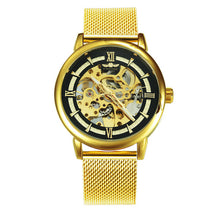Load image into Gallery viewer, WINNER Official Fashion Casual Men Mechanical Watch Blue Mesh Strap Ultra Thin Skeleton Mens Watches Top Brand Luxury Clock 2019