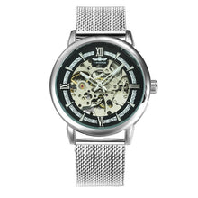 Load image into Gallery viewer, WINNER Official Fashion Casual Men Mechanical Watch Blue Mesh Strap Ultra Thin Skeleton Mens Watches Top Brand Luxury Clock 2019