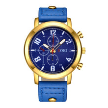 Load image into Gallery viewer, Couple watch fashion creative big digital three-eye leather strap analog quartz business round hot watch часы мужские reloj 03