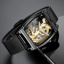 Load image into Gallery viewer, Transparent Automatic Mechanical Watch Men Steampunk Skeleton Luxury Gear Self Winding Leather Men's Clock Watches montre homme