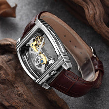 Load image into Gallery viewer, Transparent Automatic Mechanical Watch Men Steampunk Skeleton Luxury Gear Self Winding Leather Men's Clock Watches montre homme