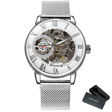 Load image into Gallery viewer, FORSINING Fashion Casual Mechanical Watch Men Golden Skeleton Dial Blue Mesh Strap Mens Watches Top Brand Luxury Wristwatches