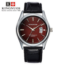 Load image into Gallery viewer, KINGNUOS Fashion Simple Men Watch casual Waterproof Quartz Watches Classic Business Leather Wristwatch Zegarki Meskie