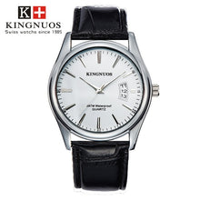 Load image into Gallery viewer, KINGNUOS Fashion Simple Men Watch casual Waterproof Quartz Watches Classic Business Leather Wristwatch Zegarki Meskie