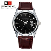 Load image into Gallery viewer, KINGNUOS Fashion Simple Men Watch casual Waterproof Quartz Watches Classic Business Leather Wristwatch Zegarki Meskie
