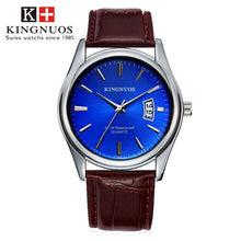 Load image into Gallery viewer, KINGNUOS Fashion Simple Men Watch casual Waterproof Quartz Watches Classic Business Leather Wristwatch Zegarki Meskie
