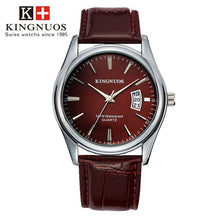Load image into Gallery viewer, KINGNUOS Fashion Simple Men Watch casual Waterproof Quartz Watches Classic Business Leather Wristwatch Zegarki Meskie