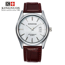 Load image into Gallery viewer, KINGNUOS Fashion Simple Men Watch casual Waterproof Quartz Watches Classic Business Leather Wristwatch Zegarki Meskie