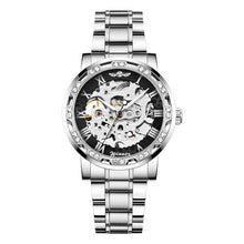 Load image into Gallery viewer, WINNER 2019 Black Stainless Steel Mens Skeleton Watches Top Brand Luxury Transparent Mechanical Male Automatic Wrist Watch