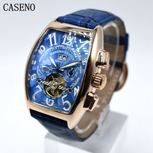 Load image into Gallery viewer, CASENO Tourbillon Automatic Mechanical Chronograph Men Leather Watchd Skeleton Mens Watches Brand Luxury Sport Business Clocks