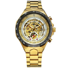 Load image into Gallery viewer, WINNER Mens Watches Top Brand Luxury Auto Mechanical Golden Skeleton Dial Stainless Steel Strap Fashion Classic Wristwatch 2019
