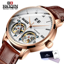 Load image into Gallery viewer, Double tourbillon Automatic Men's Watches HAIQIN Top Brand Luxury Business Full Steel Waterproof Sport Machinery Watch Men+box
