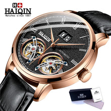 Load image into Gallery viewer, Double tourbillon Automatic Men's Watches HAIQIN Top Brand Luxury Business Full Steel Waterproof Sport Machinery Watch Men+box