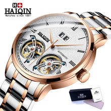 Load image into Gallery viewer, Double tourbillon Automatic Men's Watches HAIQIN Top Brand Luxury Business Full Steel Waterproof Sport Machinery Watch Men+box