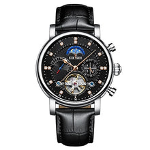 Load image into Gallery viewer, KINYUED Moon Phase Top Brand Mens Mechanical Watches Automatic Tourbillon Skeleton Watch Men Calendar Relogio Masculino dropship