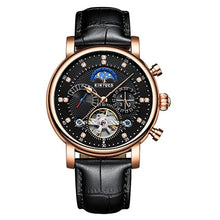 Load image into Gallery viewer, KINYUED Moon Phase Top Brand Mens Mechanical Watches Automatic Tourbillon Skeleton Watch Men Calendar Relogio Masculino dropship