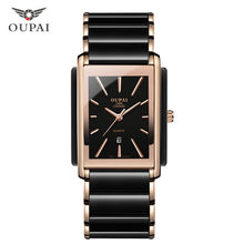Load image into Gallery viewer, Luxury Ceramic square watches for mens couple clocks black men's quartz wristwatches waterproof man relojes