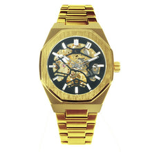 Load image into Gallery viewer, WINNER Official Golden Automatic Watch Men Steel Strap Skeleton Mechanical Skull Watches Top Brand Luxury Dropshipping Wholesale