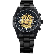 Load image into Gallery viewer, WINNER Official Golden Automatic Watch Men Steel Strap Skeleton Mechanical Skull Watches Top Brand Luxury Dropshipping Wholesale