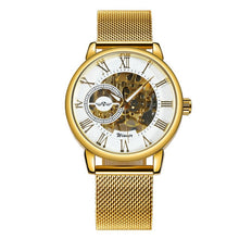 Load image into Gallery viewer, WINNER Official Golden Automatic Watch Men Steel Strap Skeleton Mechanical Skull Watches Top Brand Luxury Dropshipping Wholesale