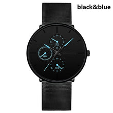 Load image into Gallery viewer, Mens Watches Male Luminous Quartz Watch Casual Slim Mesh Steel Waterproof Sport Watch 2020 Gift Relogio Masculino kol saati