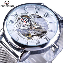 Load image into Gallery viewer, Forsining Watch + Bracelet Set Combination Skeleton Sport Mechanical Luminous Hands Transparent Mesh Steel Band Men Luxury Clock