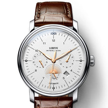 Load image into Gallery viewer, Switzerland LOBINNI Men Watches Luxury Brand Perpetual Calender Auto Mechanical Men's Clock Sapphire Leather relogio L15008-6
