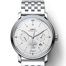 Load image into Gallery viewer, Switzerland LOBINNI Men Watches Luxury Brand Perpetual Calender Auto Mechanical Men's Clock Sapphire Leather relogio L15008-6