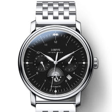 Load image into Gallery viewer, Switzerland LOBINNI Men Watches Luxury Brand Perpetual Calender Auto Mechanical Men's Clock Sapphire Leather relogio L15008-6