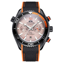 Load image into Gallery viewer, Men Automatic Self Wind Mechanical Canvas Rubber James Bond 007 Style Orange Blue Multifunction Date Month Sport Watch