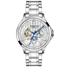 Load image into Gallery viewer, WAKNOER Automatic Mechanical Watch Men Stainless Waterproof Moon Phase Luminous Luxury Business Tourbillon Montre Homme Clock